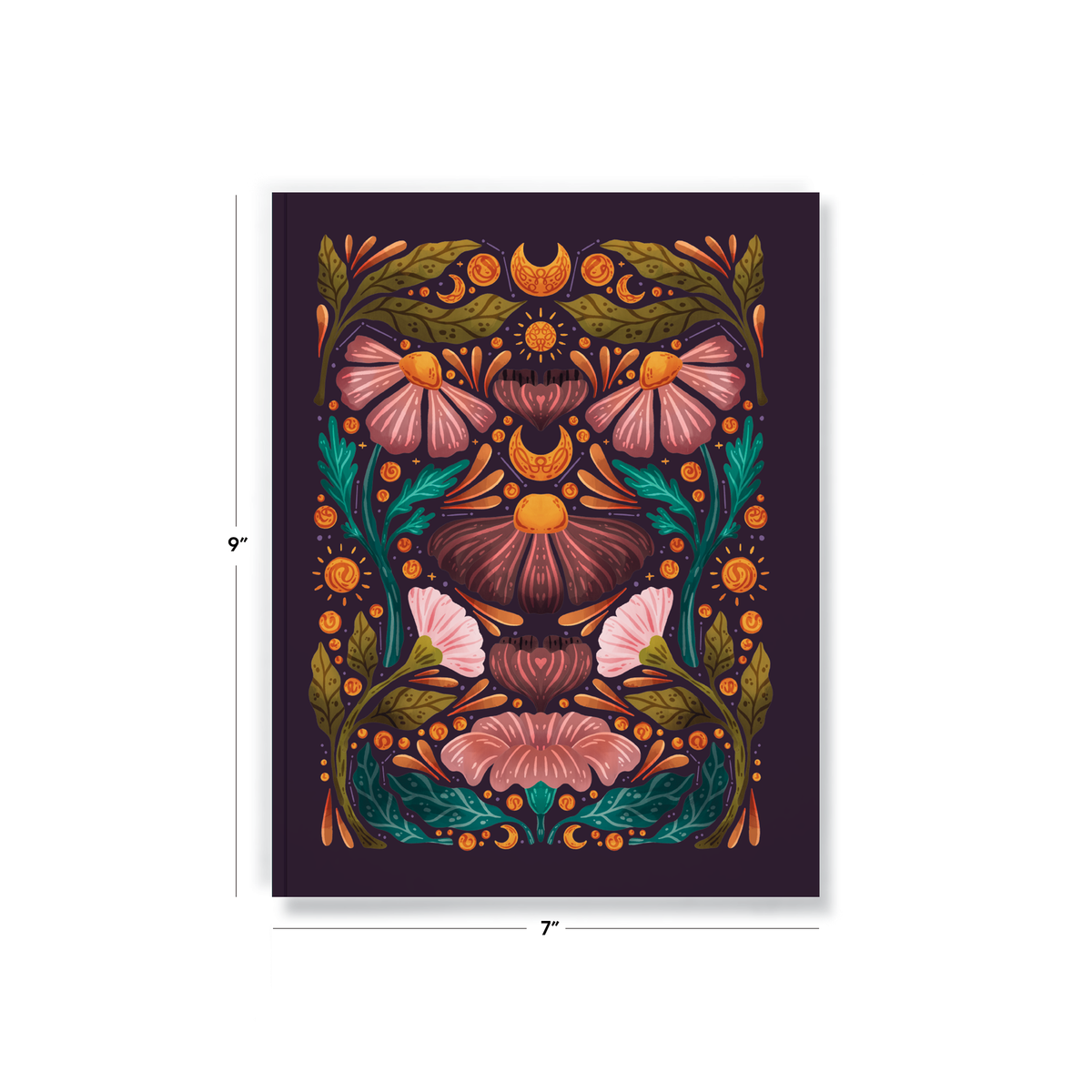 Midnight Blooms Medium Layflat Notebook