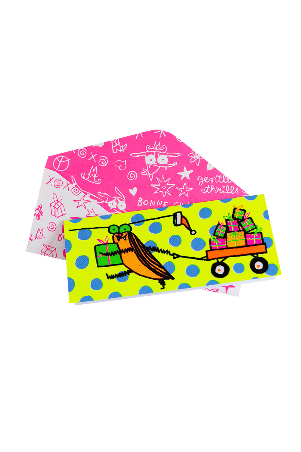 Fuzzy neon christmas cucaracha card