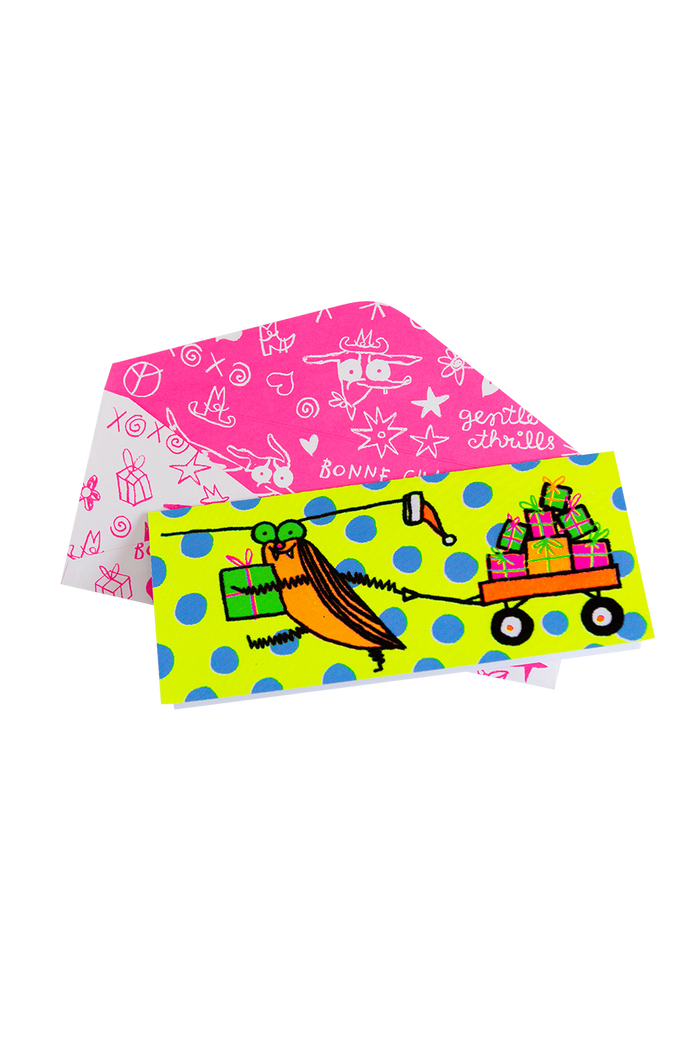 Fuzzy neon christmas cucaracha card