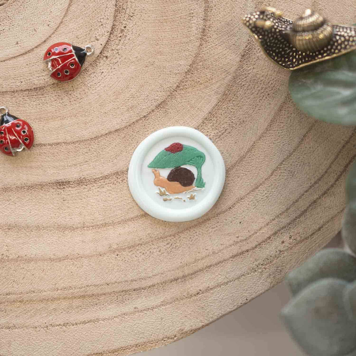 Snail & Ladybug wax seal stamp, wax seal kit or stamp head