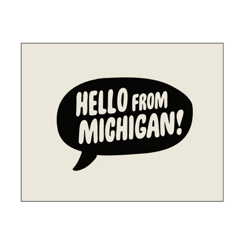 Hello from Michigan Letterpress Card