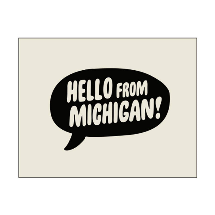 Hello from Michigan Letterpress Card