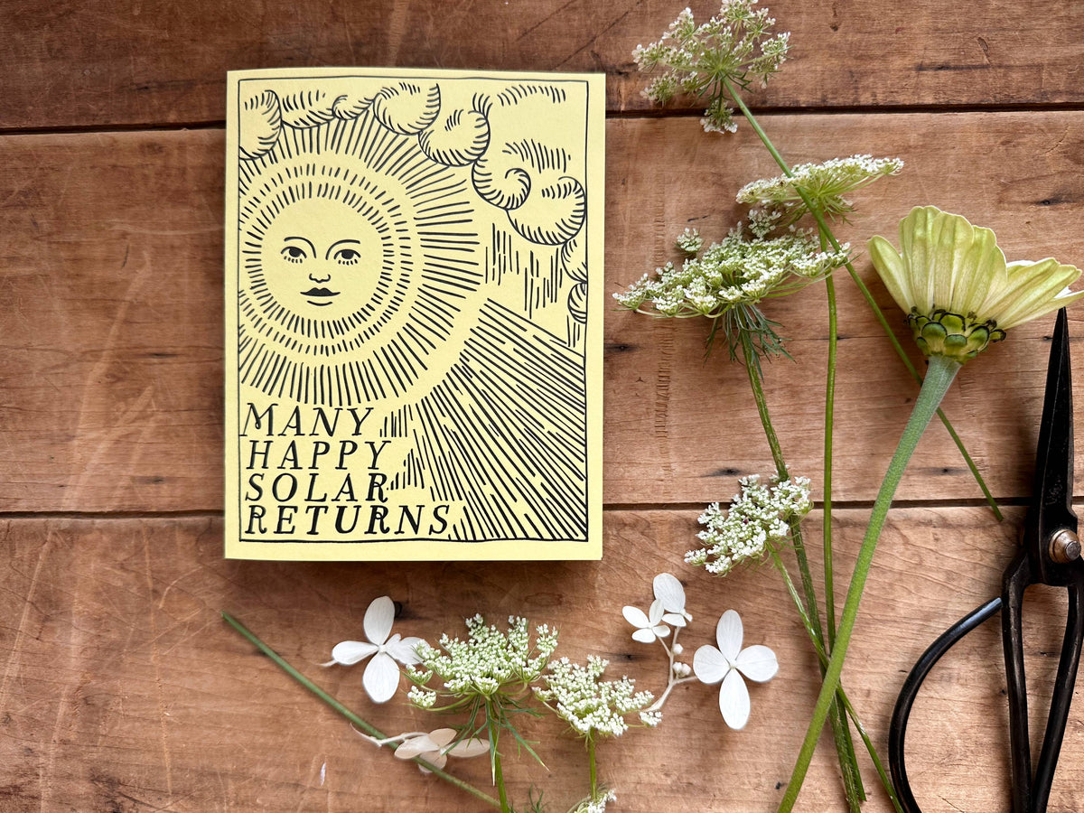 Birthday Solar Return Letterpress Sunshine Card