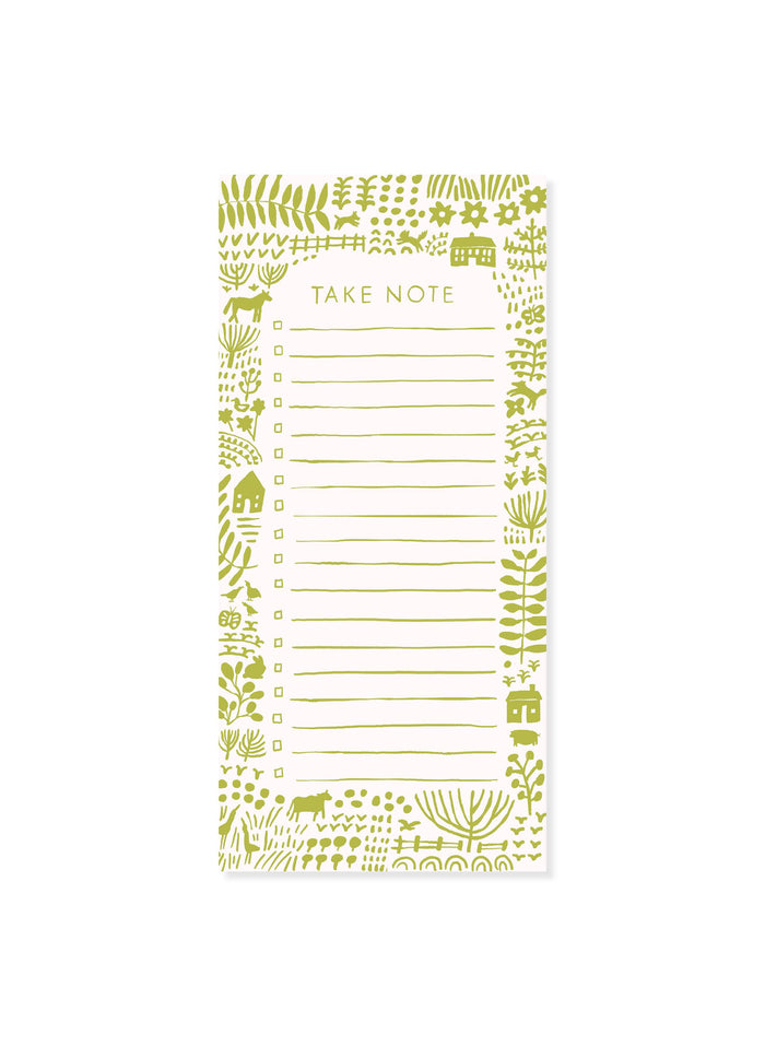 Folk Farm Listpad - Cozy Green To-Do List