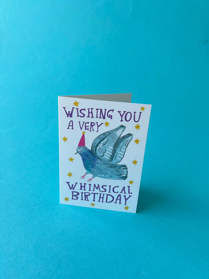 Whimsical Pigeon Birthday Greeting Card