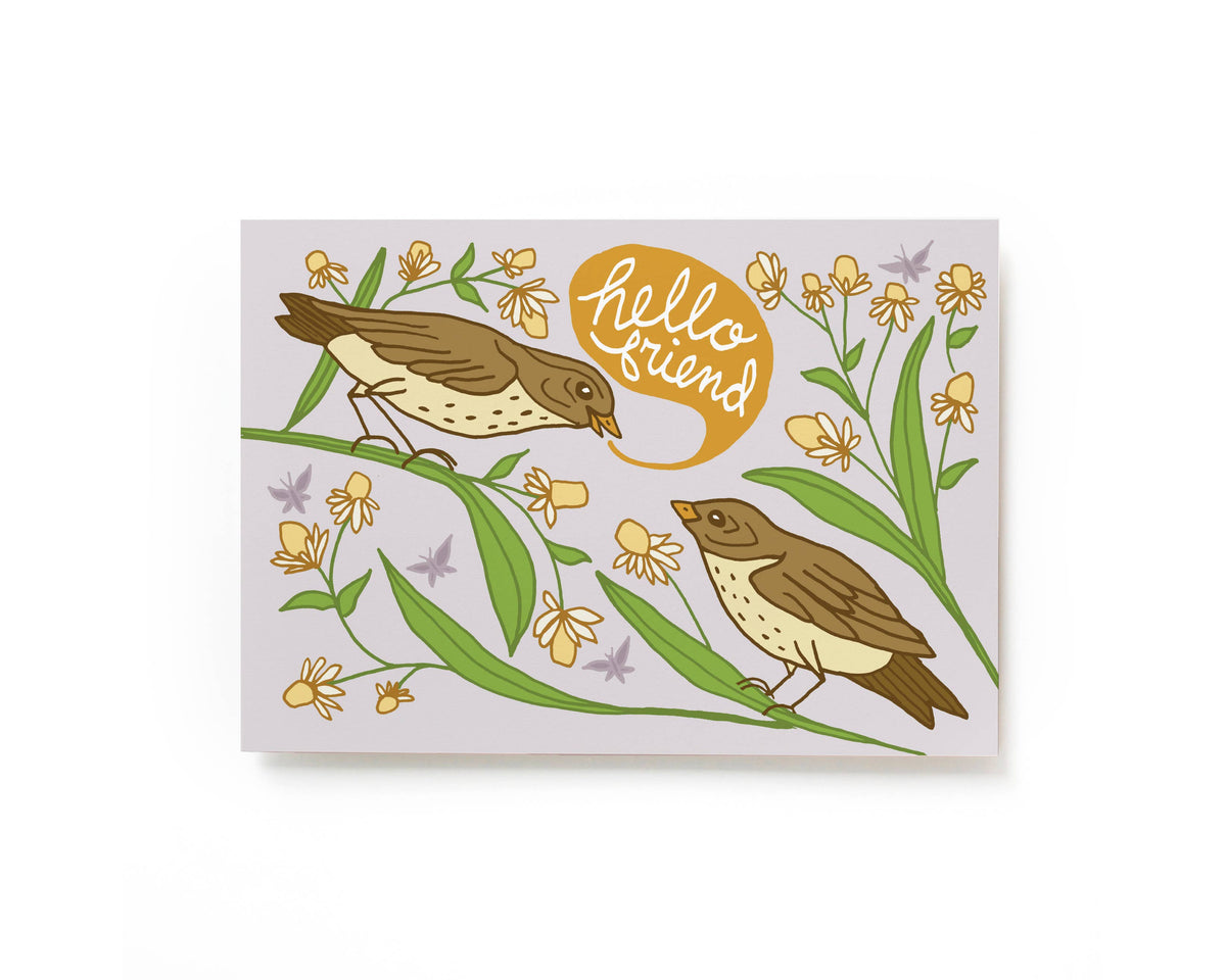 Hello Friend Bird Postcard