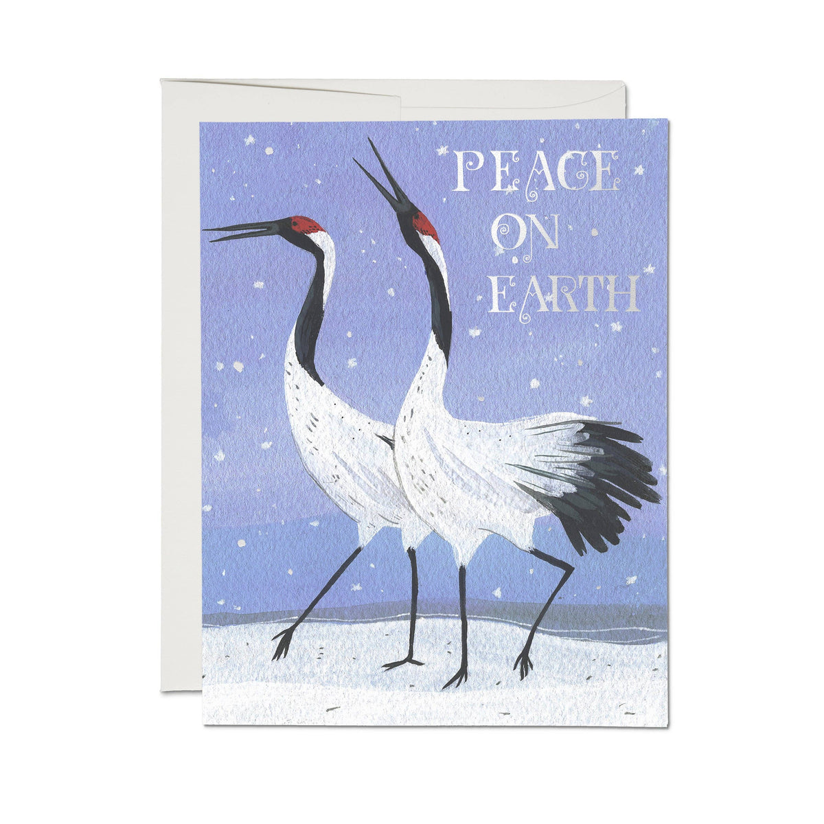 Snow Crane holiday greeting card