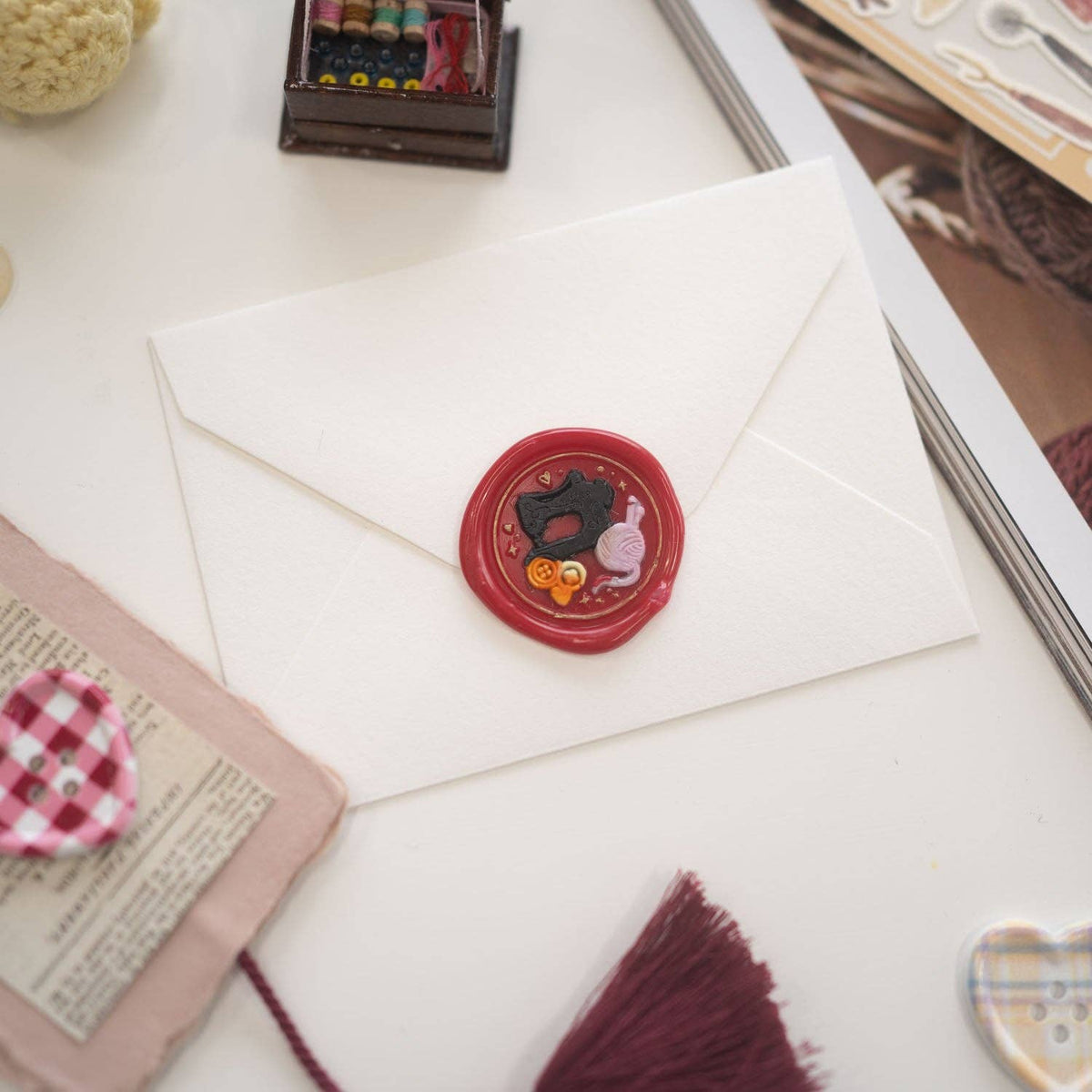 Sewing & Yarn wax seal stamp, wax seal kit or stamp head