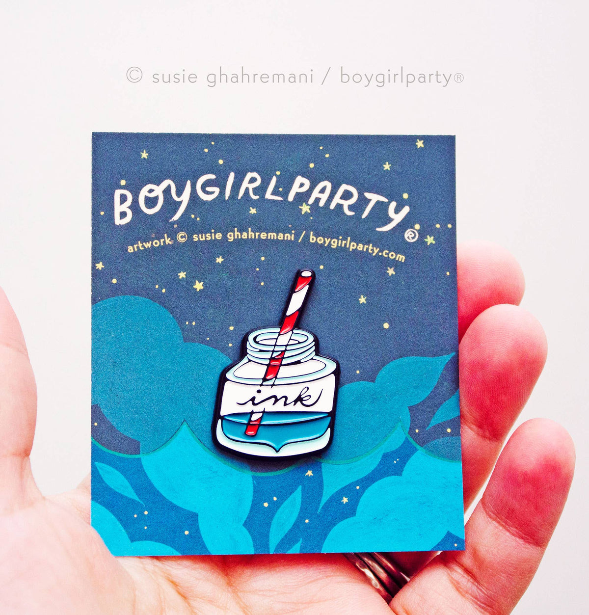 Fountain Pen Ink Bottle Enamel Pin — Calligraphy Gift