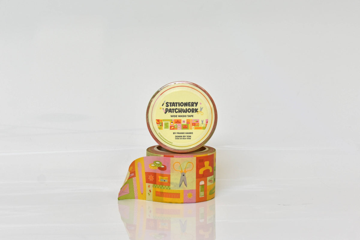 Stationery Patchwork 30mm Wide, Decorative Washi Tape