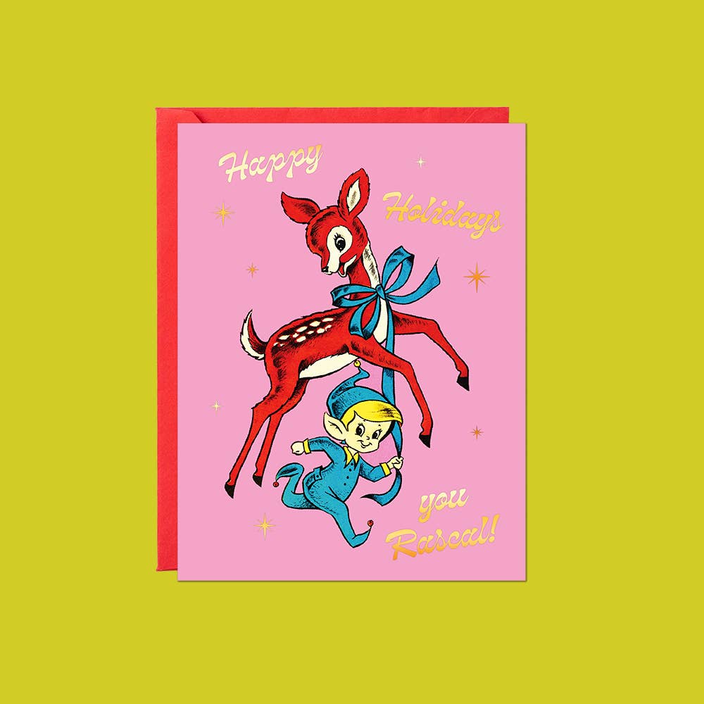 Happy Holidays Rascal – Foil Christmas Card