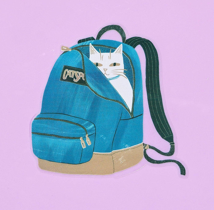 CatSport Backpack Cat - Clear Sticker