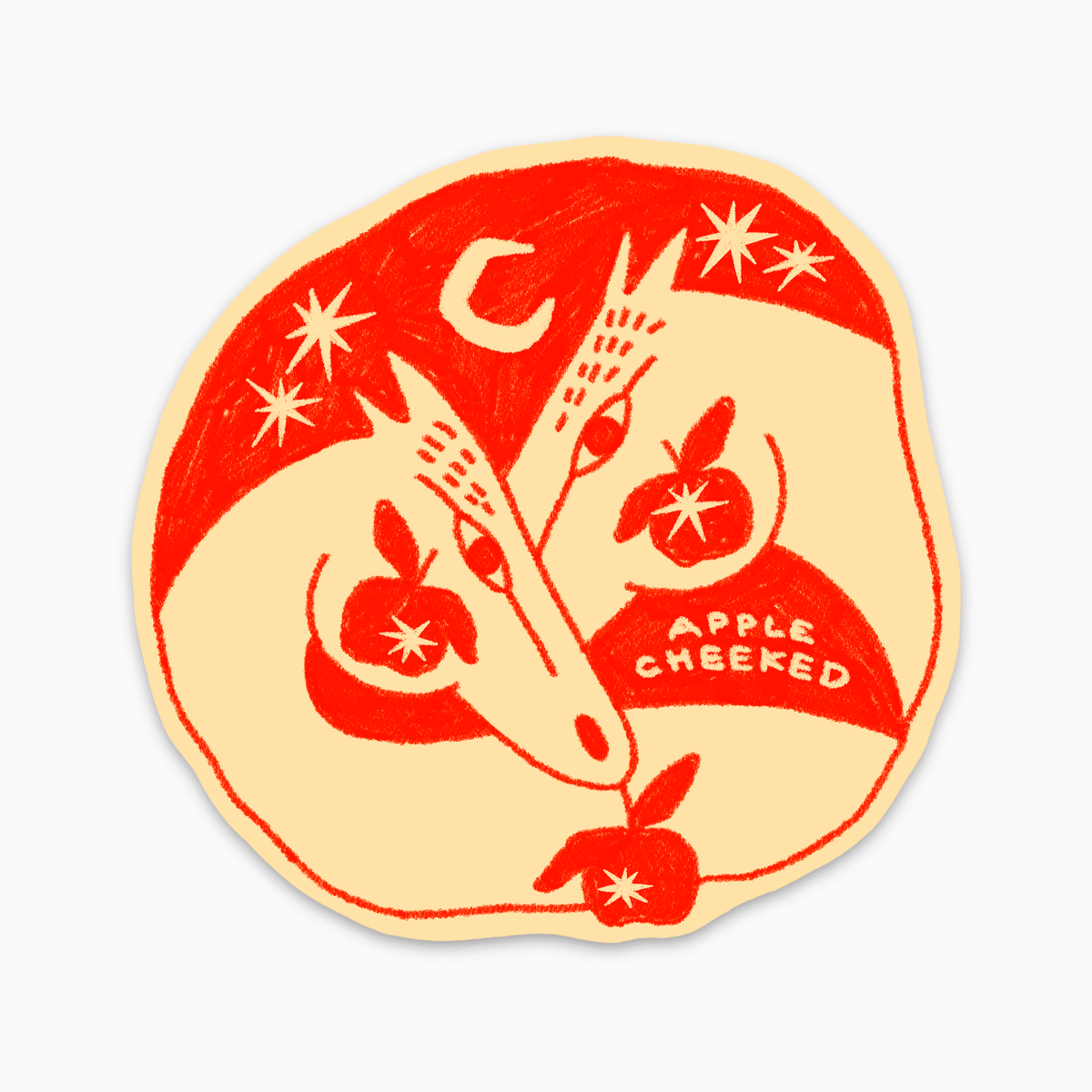 Apple Cheeked Sticker
