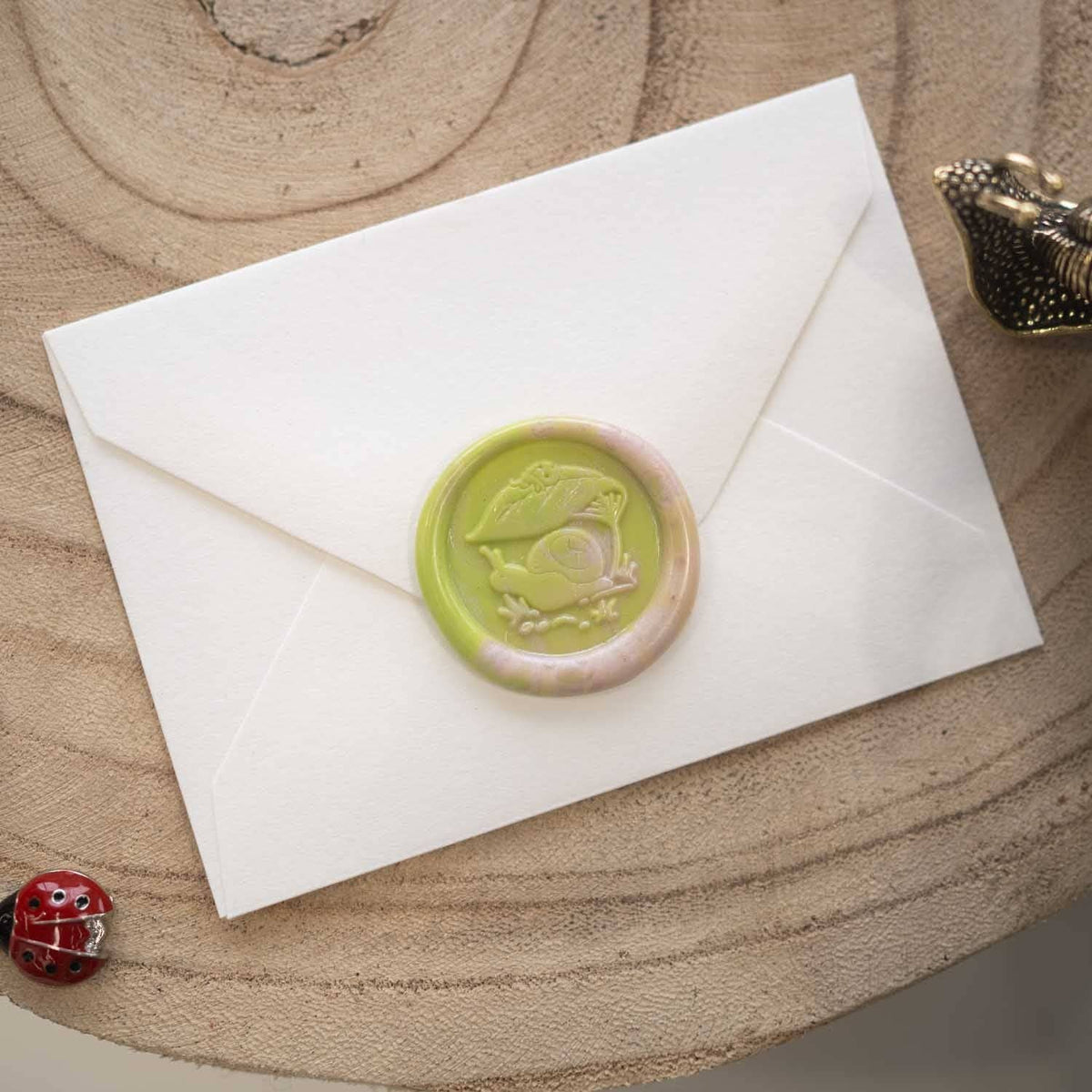 Snail & Ladybug wax seal stamp, wax seal kit or stamp head