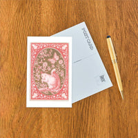 Postcard AN-177 Squirrel in Pink Decorative Frame