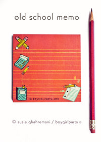 Retro School Supplies Notepad — Old School Nerd Geek Gift