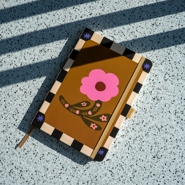 Floral Soft Touch Hardbound Layflat Notebook Journal