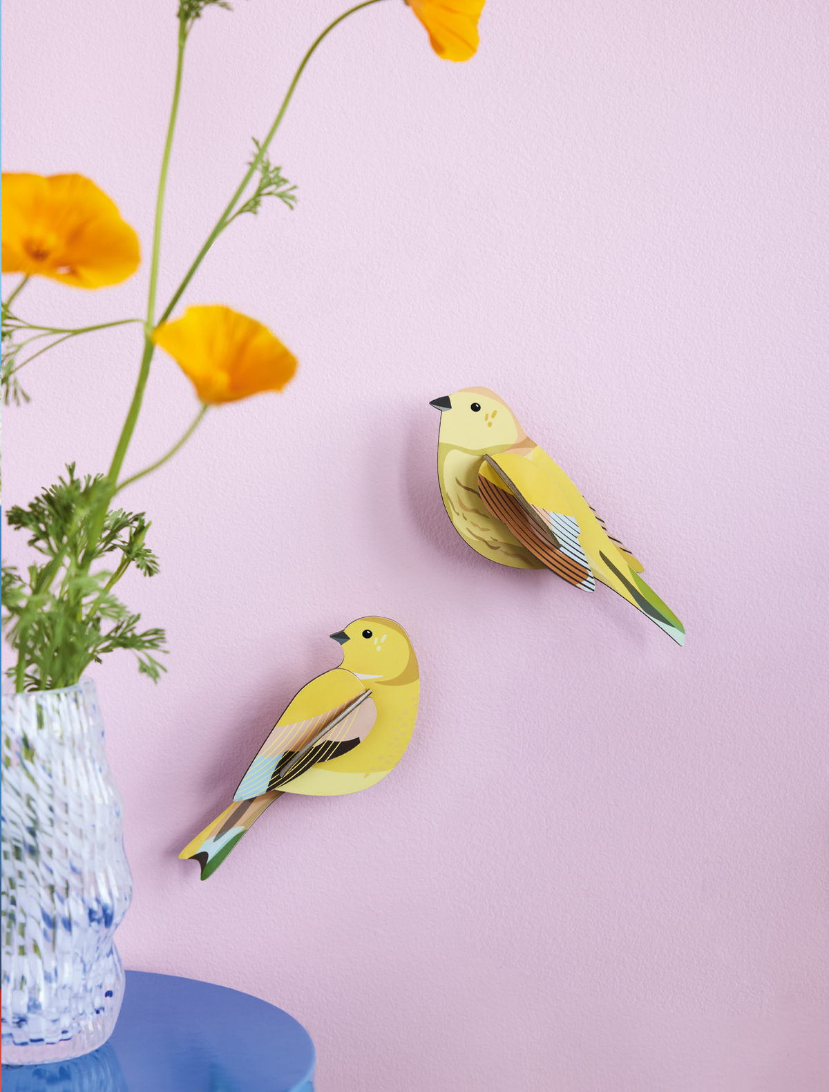 3D Wall Art - Garden Birds - Citrinella Pair
