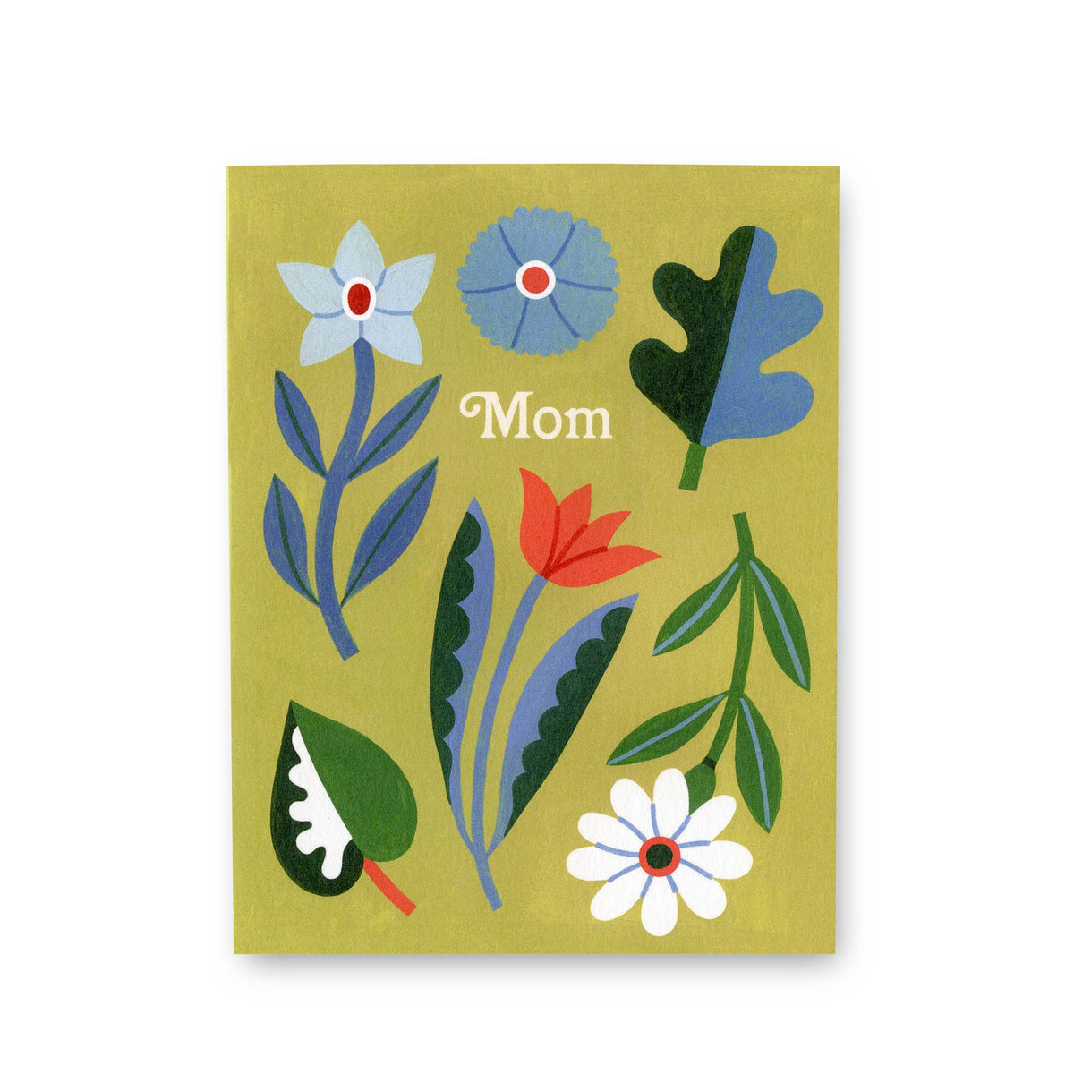 Green Floral Mom Greeting Card