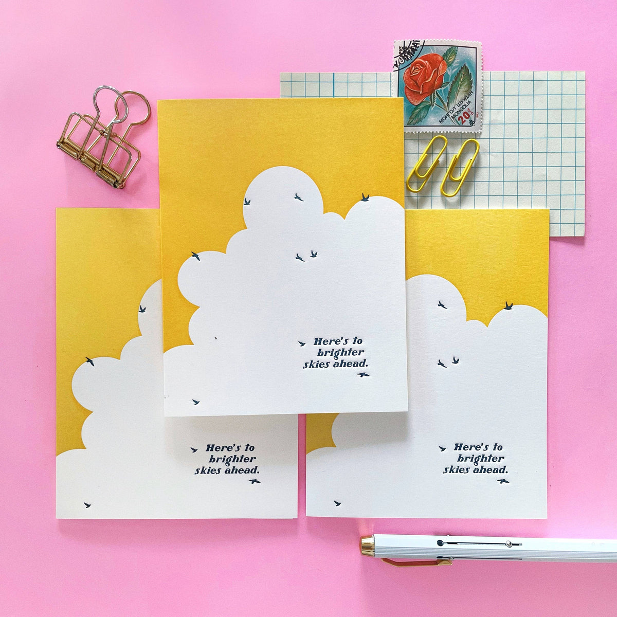 Brighter Skies Ahead - Letterpress Grief Greeting Card