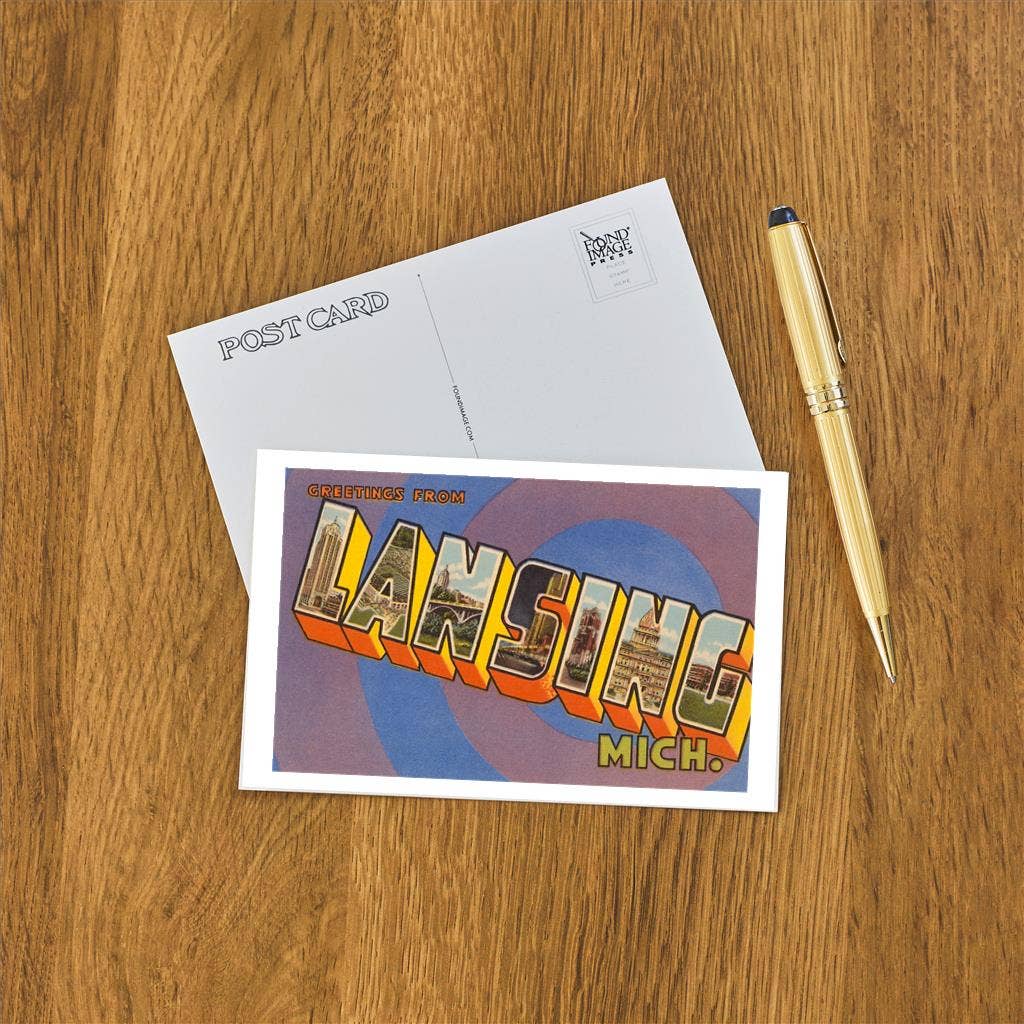 Postcard MI-444 Greetings from Lansing