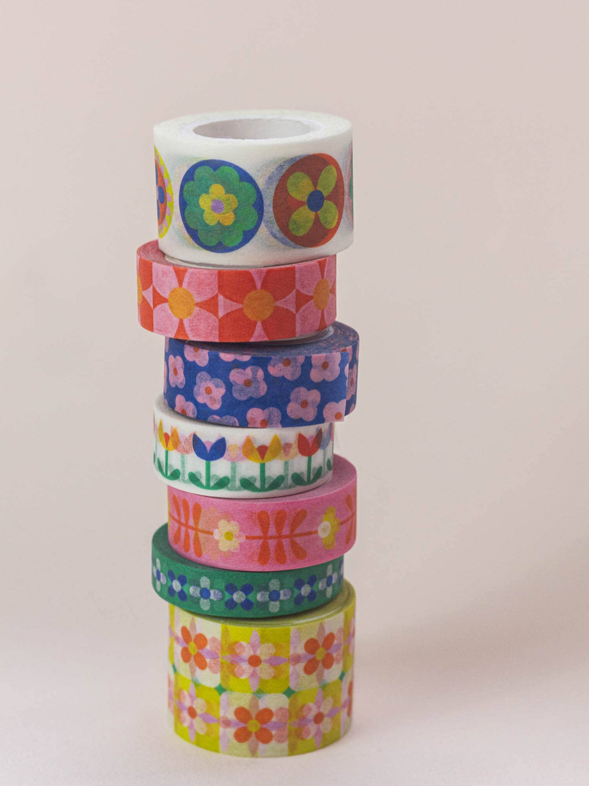 Flower Tower 15mm • Retro Floral Washi Tape