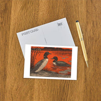 Postcard WD-03 Woodcut of Loons