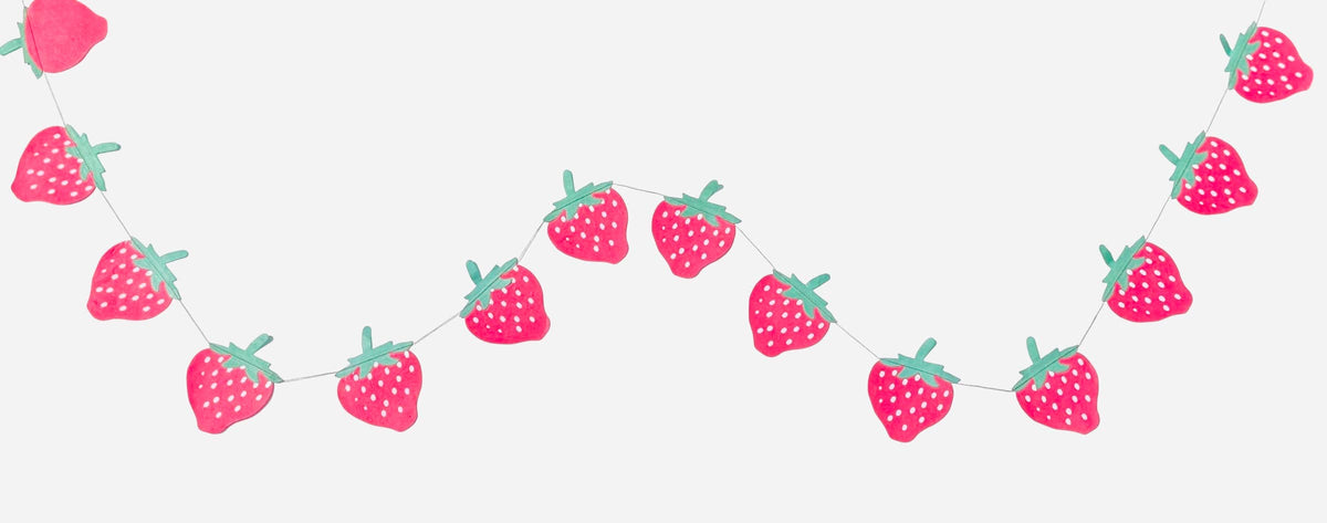 6ft Paper garland, Strawberry