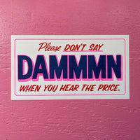 Please Don't Say DAMMMN Riso Print Pink/Red/Blue