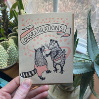 Raccoon Possum Congrats Card