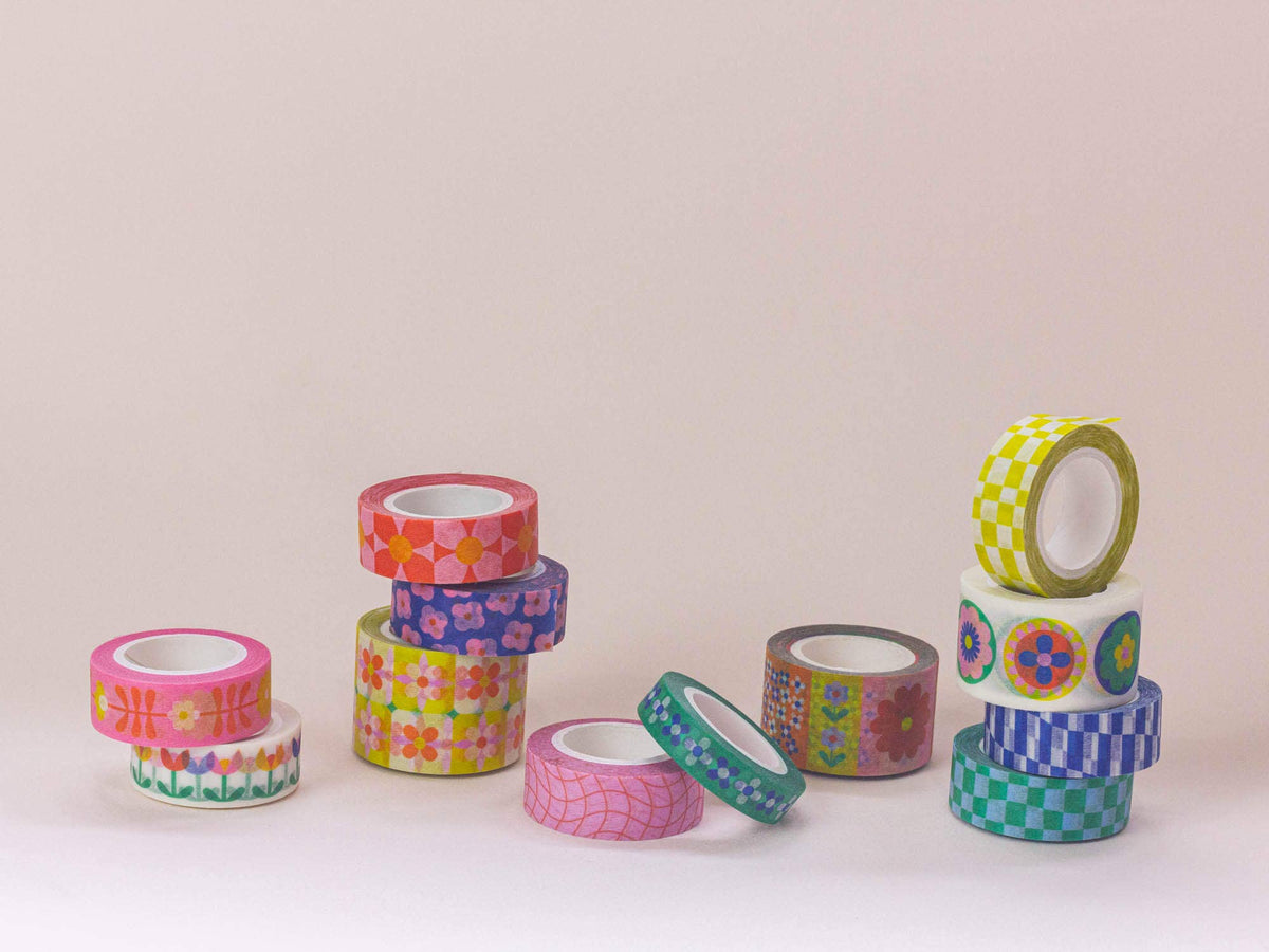 Flower Tower 15mm • Retro Floral Washi Tape