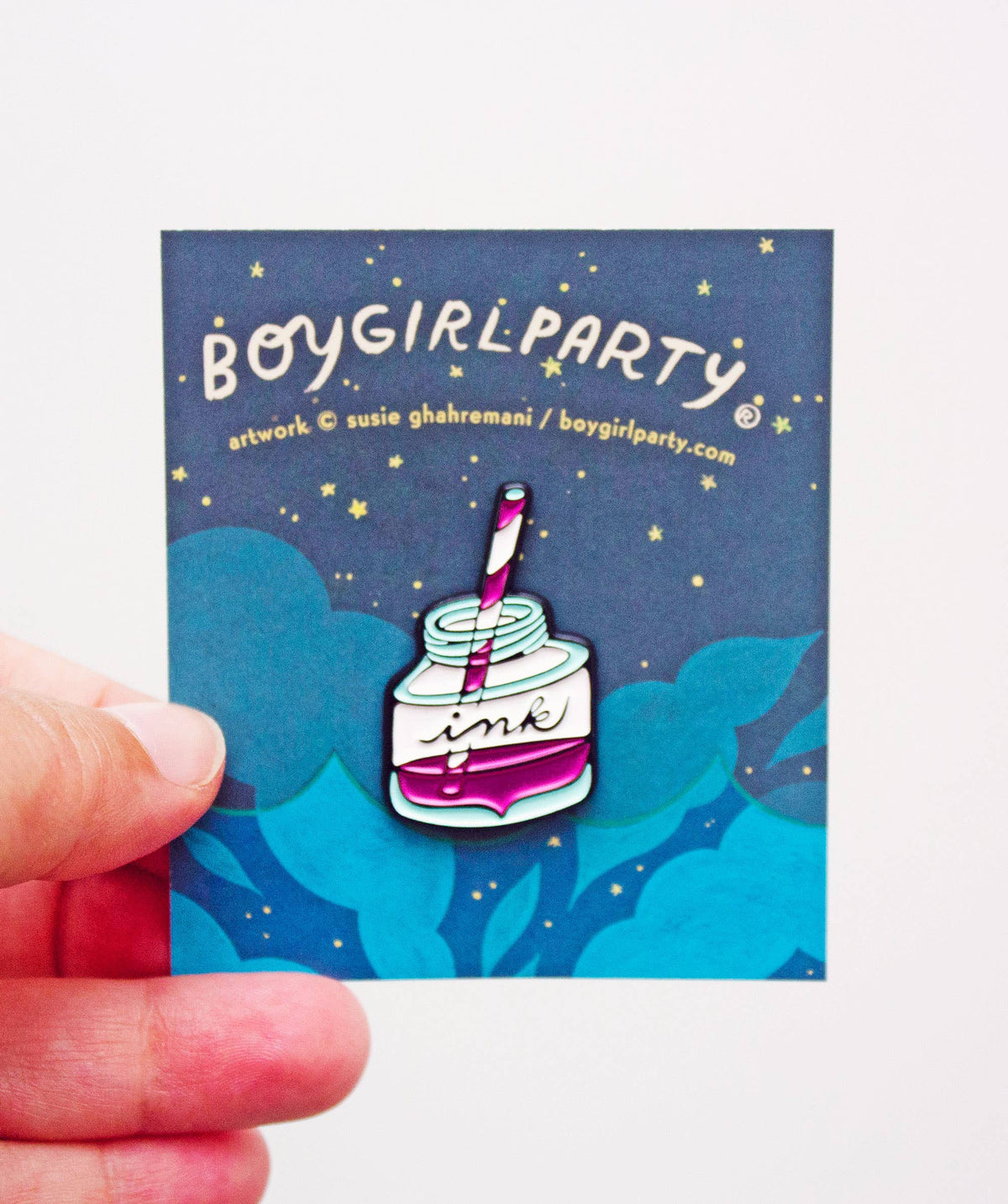 Fountain Pen Ink Bottle Enamel Pin — Calligraphy Gift