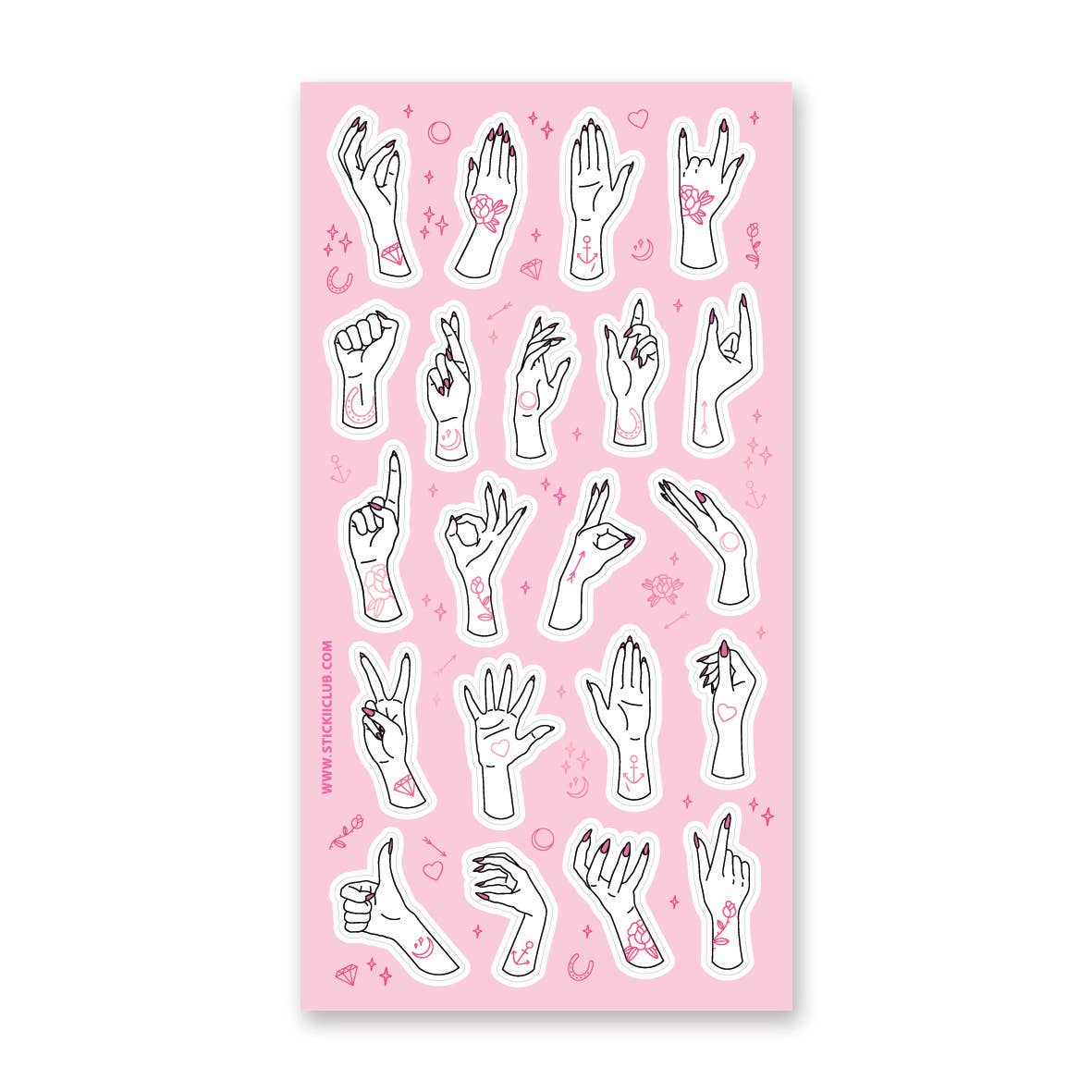 Tattoo Hands Sticker Sheet