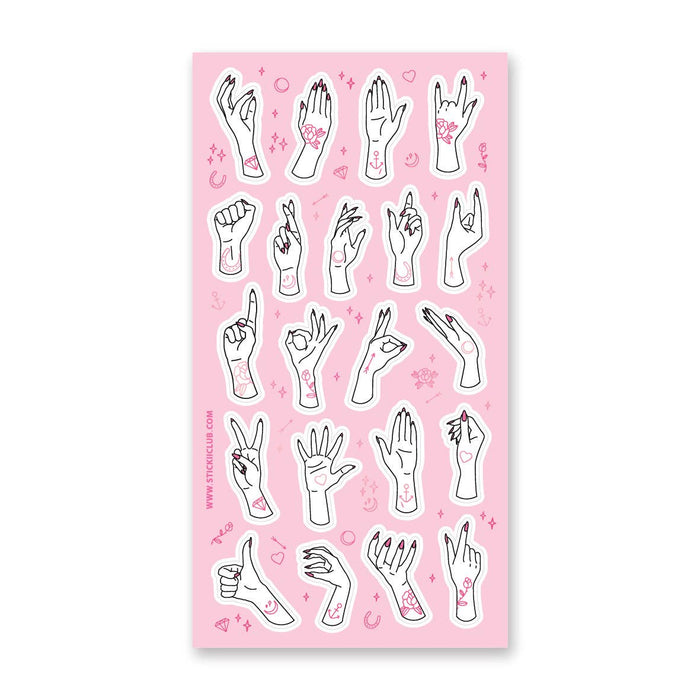 Tattoo Hands Sticker Sheet