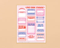 Spicy Book Plate Sticker Sheets - Romance, Smut, Sexy books