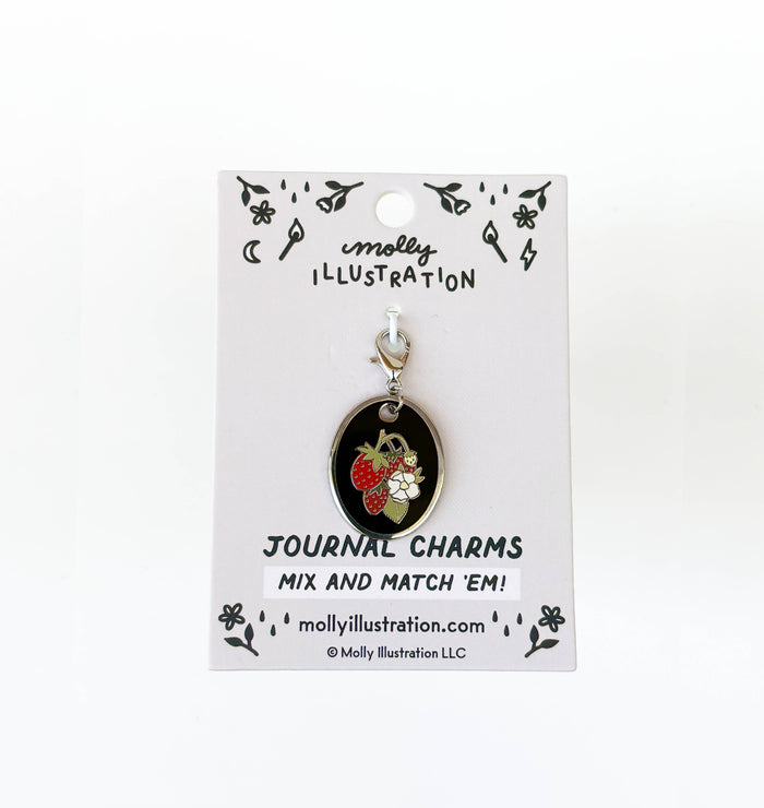 Strawberry Hard Enamel Journal Charm