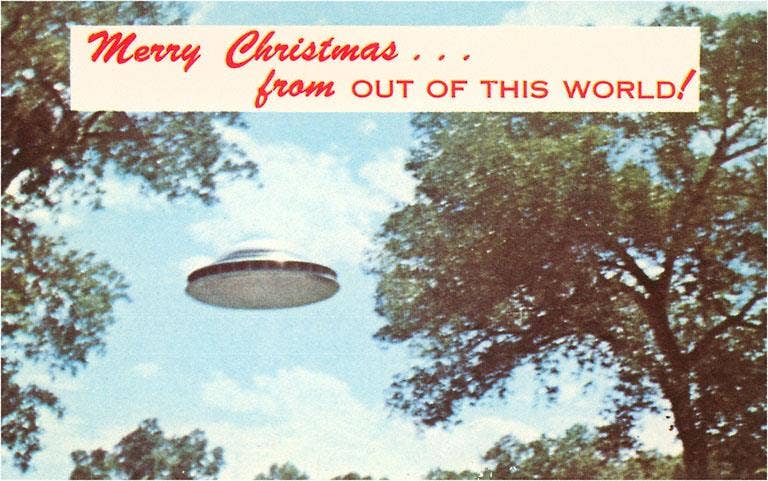 Postcard MC-263 Merry Christmas from out of this World, UFO