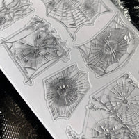 Silver Spiderwebs Sticker Sheet