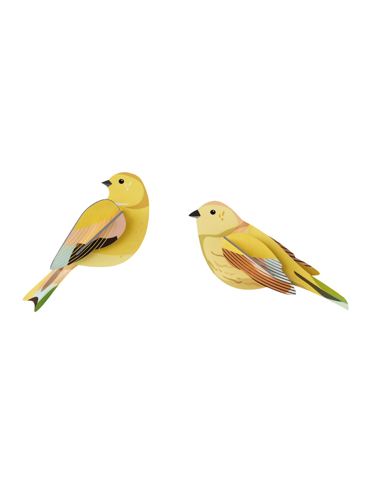 3D Wall Art - Garden Birds - Citrinella Pair