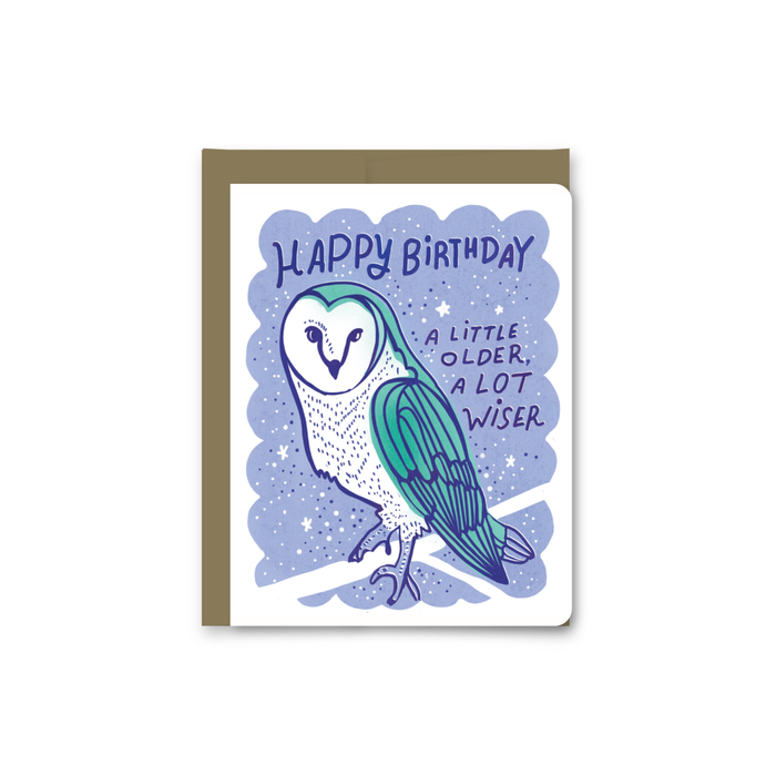 Wiser Owl Happy Birthday Card