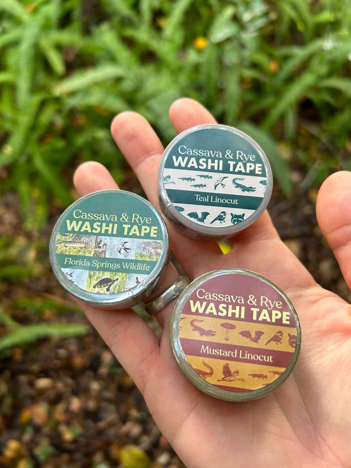 Mustard Linocut Animal Washi Tape