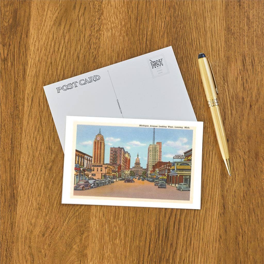 Postcard MI-26 Michigan Avenue, Lansing