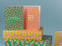 Birthday Buds • Retro Flower Pattern Birthday Card