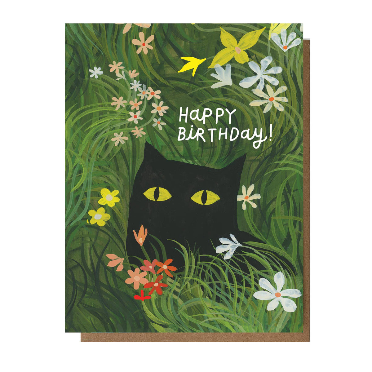 Flower Kitty Birthday Card