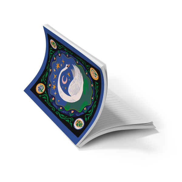 Night Swan  Soft Touch Classic Layflat Notebook Journal