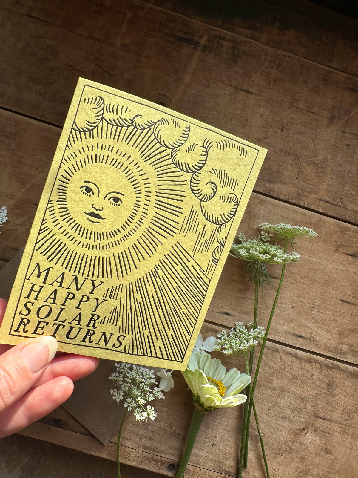 Birthday Solar Return Letterpress Sunshine Card
