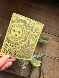 Birthday Solar Return Letterpress Sunshine Card