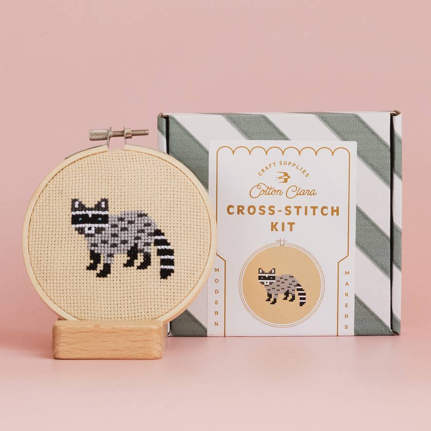 Racoon Cross Stitch Kit for Beginners