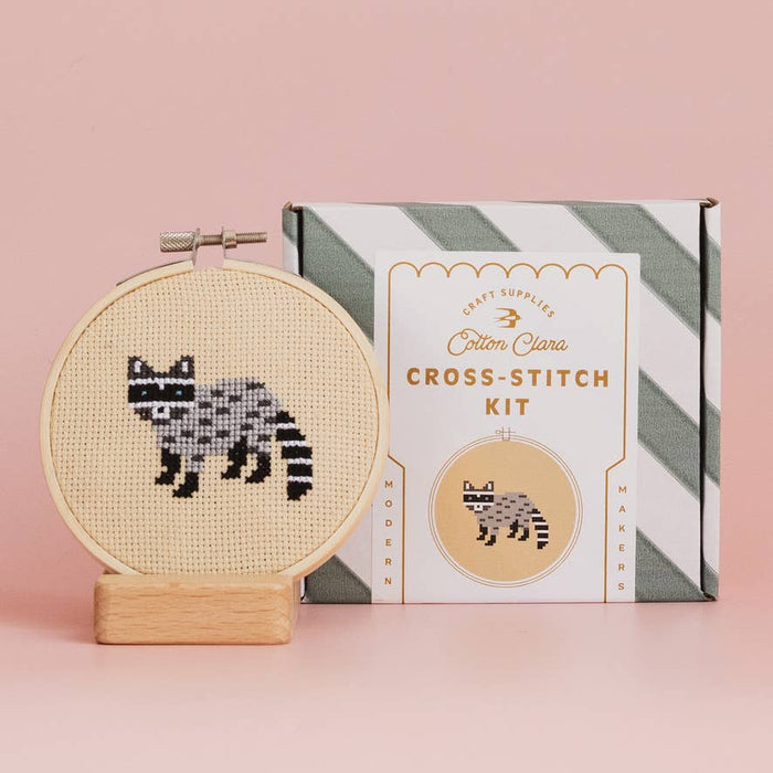 Racoon Cross Stitch Kit for Beginners