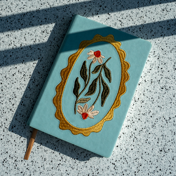 Daisy Frame Hardbound Embroidered Notebook Journal